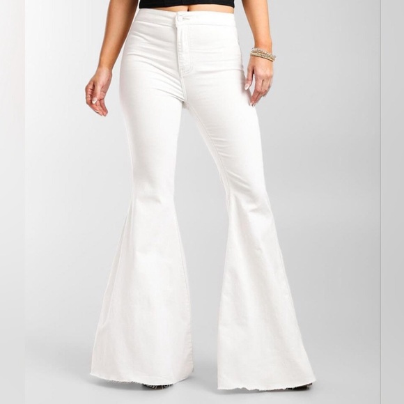 Free People Flare Jeans White Flared Pants distressed - Picture 4 of 4
